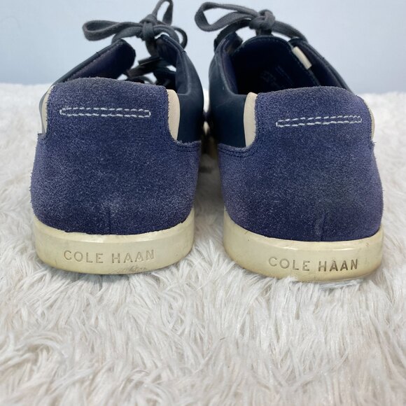 Cole Haan Owen Sport Ox Grand OS Blue Leather Office Sneakers - Picture 4 of 7